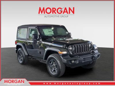 2026 Jeep Wrangler Sport in Black Clearcoat — front three-quarter view