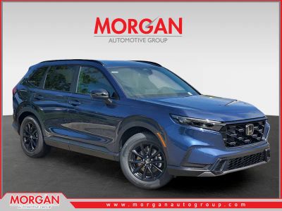 2026 Honda CR-V Hybrid Sport in Canyon River Blue Metallic — front three-quarter view
