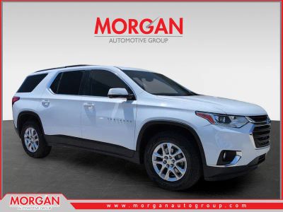 2019 Chevrolet Traverse LT in White — front three-quarter view