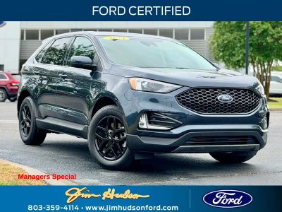 2023 Ford Edge SEL FORD CERTIFIED CONVENIENCE PACKAGE in Blue Metallic — front three-quarter view