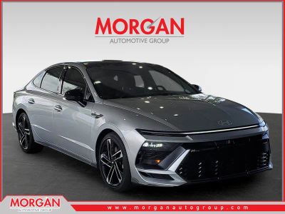 2024 Hyundai Sonata N Line in Aero Silver — front three-quarter view