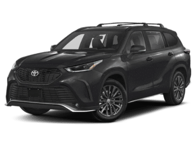 2024 Toyota Highlander XSE in Midnight Black Metallic — front three-quarter view