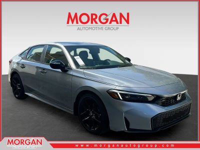 2026 Honda Civic Sedan Sport in Solar Silver Metallic — front three-quarter view