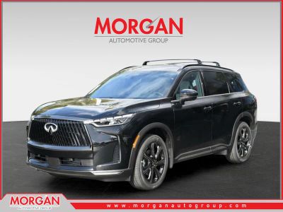 2026 INFINITI QX60 AUTOGRAPH in Mineral Black — front three-quarter view