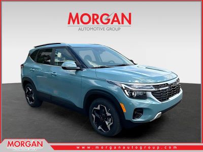 2026 Kia Seltos EX in Blue — front three-quarter view