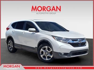 2019 Honda CR-V EX in Platinum White Pearl — front three-quarter view