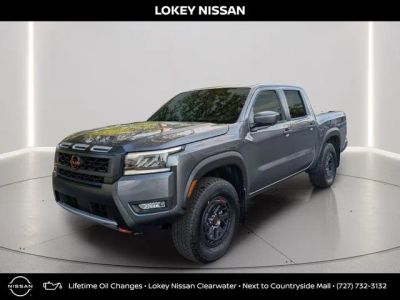 2026 Nissan Frontier PRO-4X in Gun Metallic — front three-quarter view