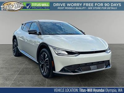2023 Kia EV6 Wind in Glacier — front three-quarter view