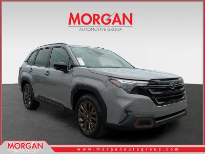 2026 Subaru Forester Sport in River Rock Pearl — front three-quarter view
