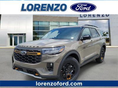 2026 Ford Explorer Tremor in Marsh Gray — front three-quarter view