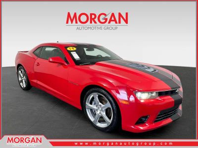 2014 Chevrolet Camaro SS in Red Hot — front three-quarter view