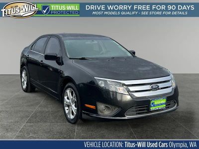 2012 Ford Fusion SE in Black — front three-quarter view