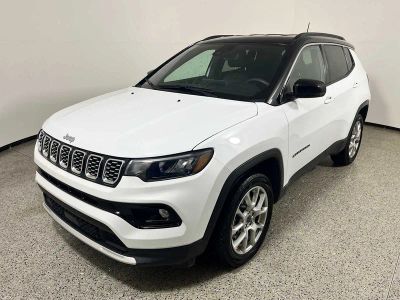 2025 Jeep Compass Limited in Bright White Clearcoat — front three-quarter view