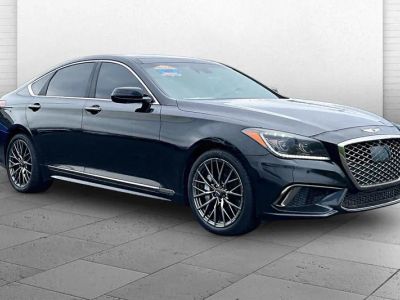 2019 Genesis G80 3.3T Sport in Victoria Black — front three-quarter view