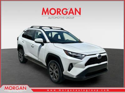 2023 Toyota RAV4 Hybrid XLE Premium in Beige — front three-quarter view