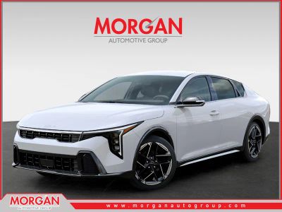 2026 Kia K4 GT-Line in White Pearl — front three-quarter view