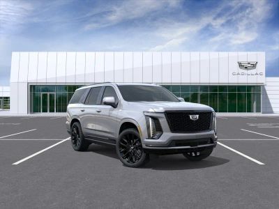 2026 Cadillac Escalade Platinum Sport in Argent Silver Metallic — front three-quarter view