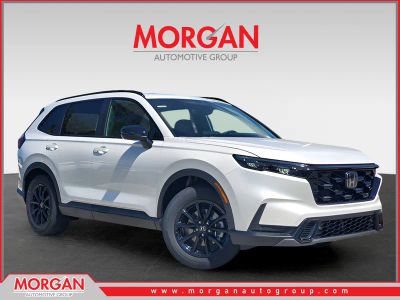 2026 Honda CR-V Hybrid Sport in Platinum White Pearl — front three-quarter view