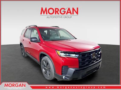 2026 Honda Pilot Sport in Radiant Red Metallic II — front three-quarter view