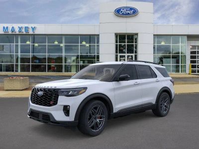 2026 Ford Explorer ST in Space White Metallic — front three-quarter view