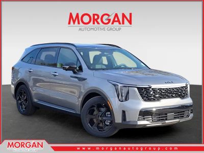 2026 Kia Sorento Hybrid X-Line SX Prestige in Gray — front three-quarter view