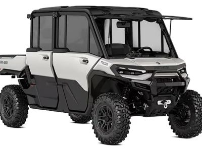 2026 Can-Am Defender MAX Limited HD11 in Hybrid White — front three-quarter view