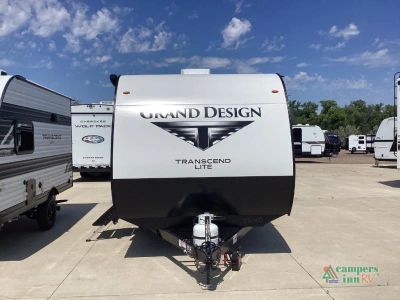 2027 Grand Design Transcend Lite — rear three-quarter view