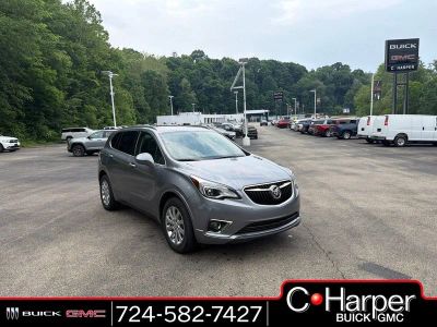 2019 Buick Envision Essence in Satin Steel Metallic — front three-quarter view