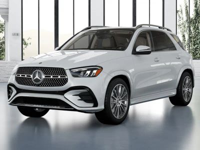 2026 Mercedes-Benz GLE 350 in MANUFAKTUR Moonlight White Metallic — front three-quarter view