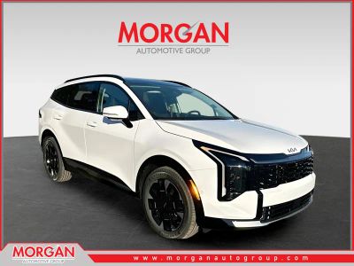2026 Kia Sportage SX-Prestige in White — front three-quarter view