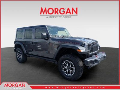 2026 Jeep Wrangler Rubicon in Gray — front three-quarter view