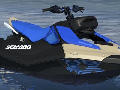 2025 Sea-Doo Spark 3up Trixx 90 with Sound System-Sand/Dazzling — front three-quarter view