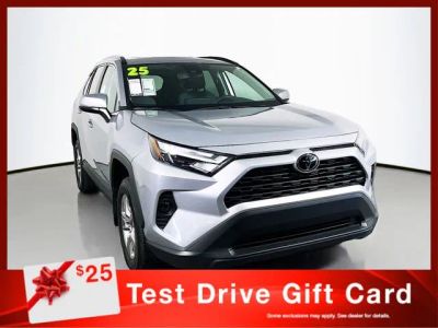 2025 Toyota RAV4 XLE in Silver — front three-quarter view
