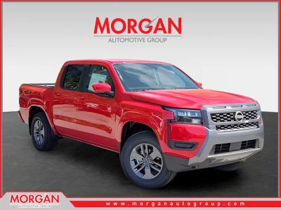 2026 Nissan Frontier SV in Red — front three-quarter view