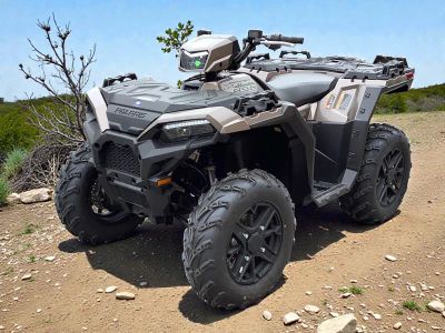 2026 Polaris Sportsman 850 Premium A26SXE85AZ in Nara Bronze — front three-quarter view