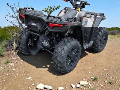 2026 Polaris Sportsman 850 Premium — rear three-quarter view