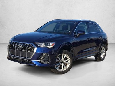 2025 Audi Q3 45 S line Premium in White — front three-quarter view
