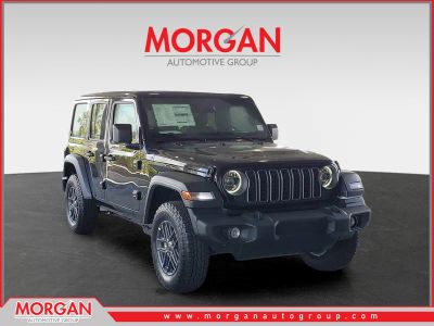 2026 Jeep Wrangler Sport S in Black Clearcoat — front three-quarter view