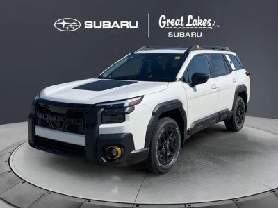2026 Subaru OUTBACK Wilderness in Crystal White Pearl — front three-quarter view
