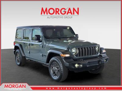 2026 Jeep Wrangler Sport S in Anvil Clearcoat — front three-quarter view