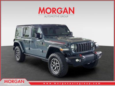 2026 Jeep Wrangler Rubicon in Anvil Clearcoat — front three-quarter view