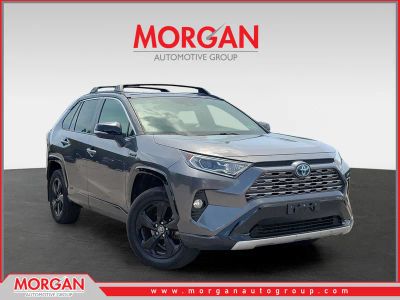 2020 Toyota RAV4 Hybrid XSE in Magnetic Gray Metallic — front three-quarter view