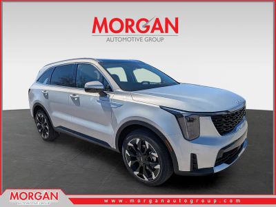 2026 Kia Sorento EX in Ivory Silver — front three-quarter view