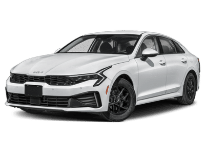 2026 Kia K5 LXS in Snow White Pearl — front three-quarter view