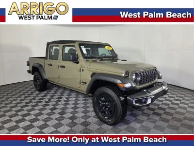 2025 Jeep Gladiator Sport in Green — front three-quarter view