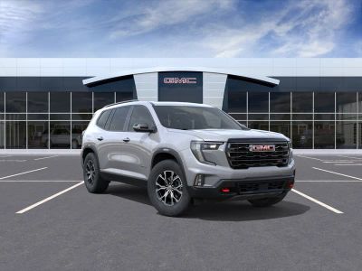 2026 GMC Acadia AT4 in Sterling Metallic — front three-quarter view