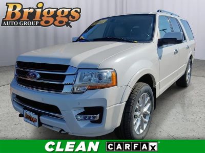 2015 Ford Expedition Limited in White Platinum Metallic Tri-Coat — front three-quarter view