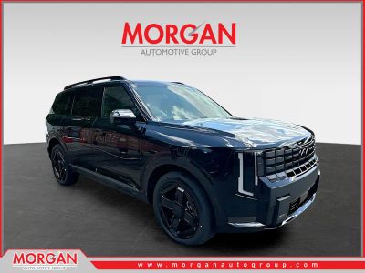 2027 Kia Telluride Hybrid X-Line SX Prestige in Black — front three-quarter view