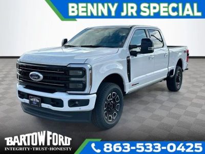 2026 Ford F-250SD Platinum 4WD CREW CAB in White Metallic — front three-quarter view