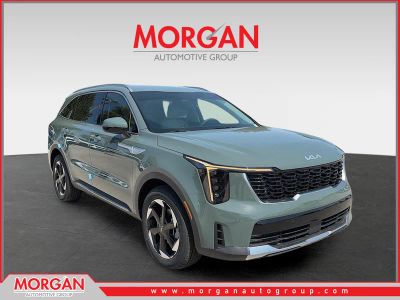2026 Kia Sorento Hybrid EX in Cityscape Green — front three-quarter view